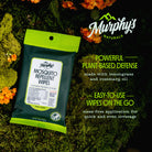 Pack of Murphy's Naturals Mosquito Repellent Wipes on a green background with foliage.