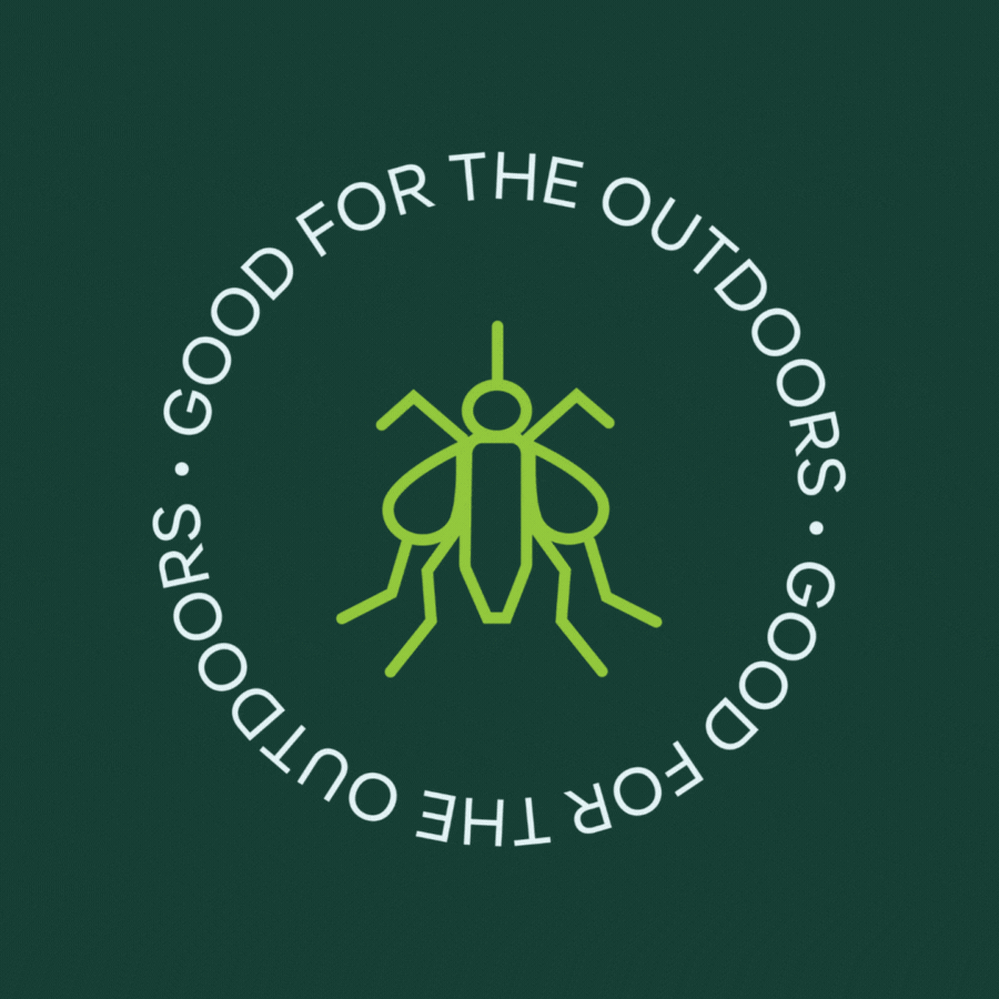 "Good For the Outdoors" spinning around a mosquito