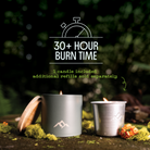 refill in a vessel with a refill next to it. 30 hour burn time. 1 candle included, additional refills sold separately.