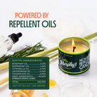 Murphy's Naturals mosquito repellent candle with ingredients list on a white background