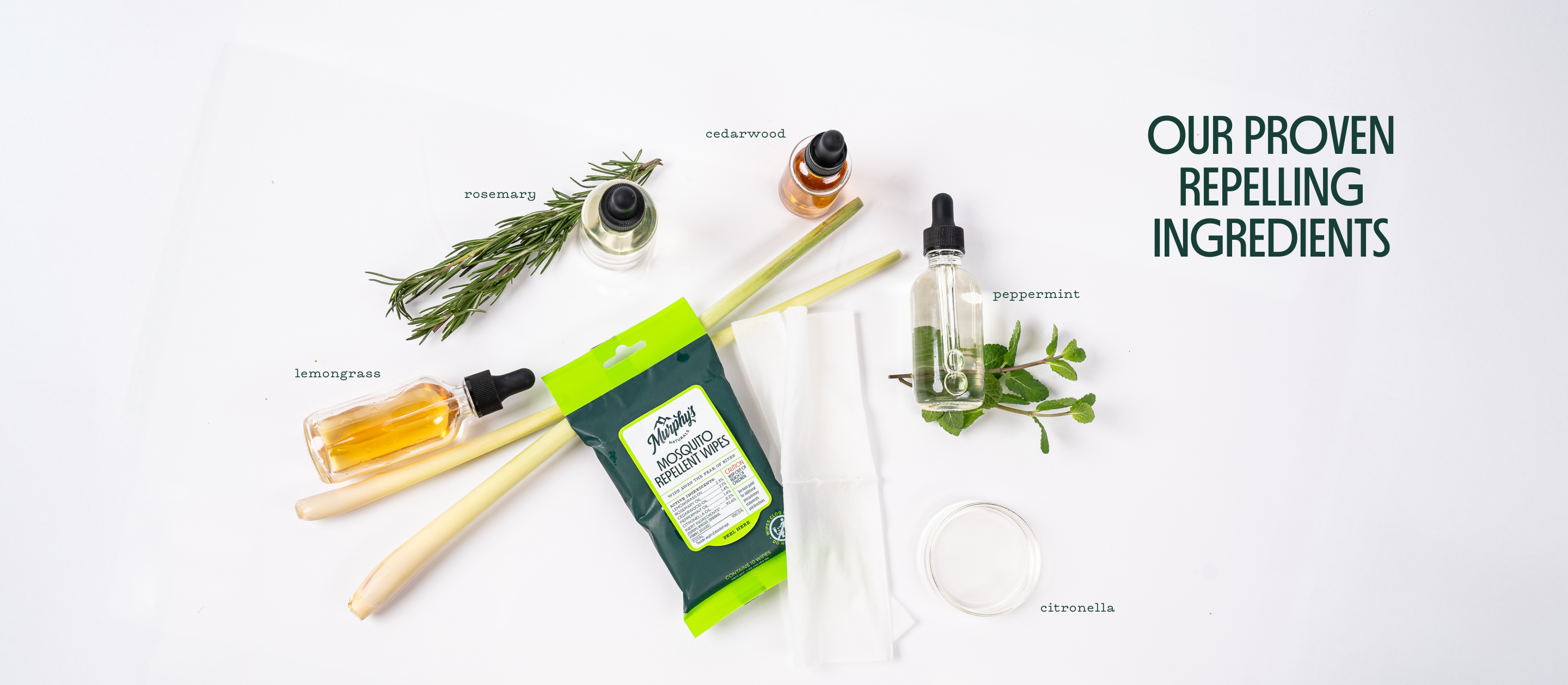 wipes ingredients on a white background